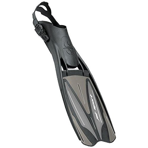 ScubaPro Jet Sport Fins, Scuba Pro Diving Fin, Black Gray - Large (9-12)