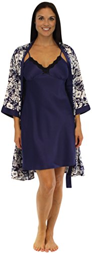 Pajama Heaven Women's Satin Chemise & Robe Set