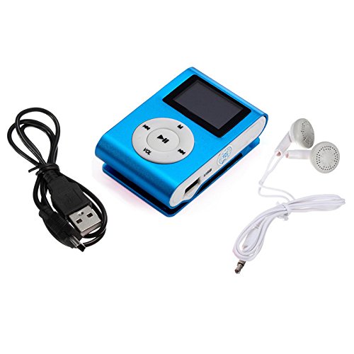 Sandistore Mini USB Clip Mp3 Player LCD Screen Support 32gb Micro Sd Tf Card Blue