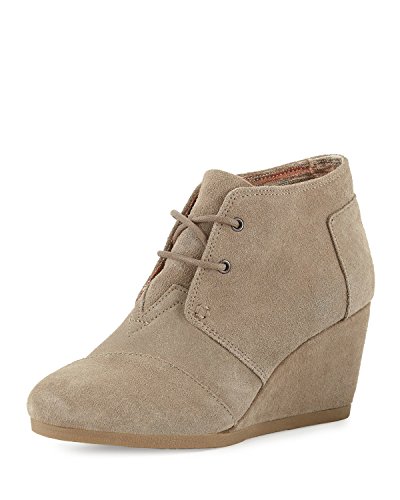 Toms Desert Wedge Taupe Suede Boot 10006257 Womens 8