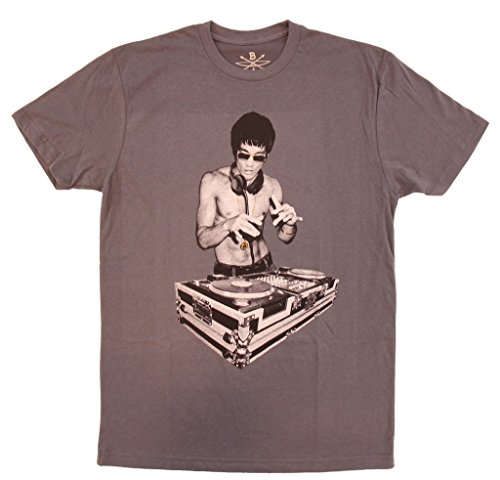 Bruce Lee DJ Gungfu Scratch Adult Charcoal T-Shirt