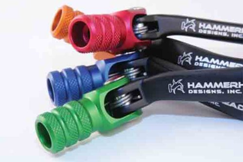 05-12 KAWASAKI KLX110: Hammerhead Forged Tip Shift Lever - Black/Green (BLACK/GREEN)