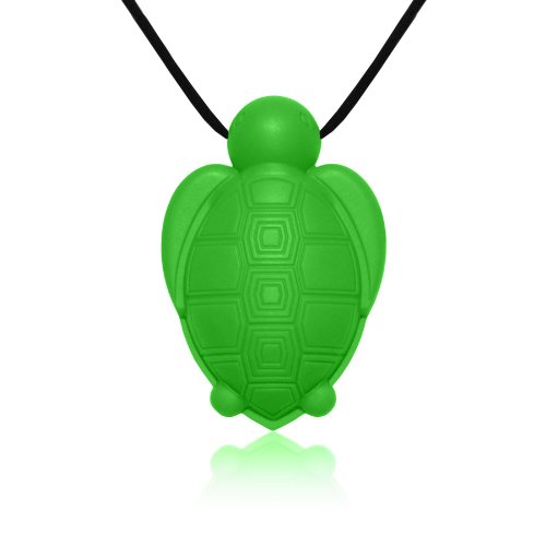 Siliconies Turtle Pendant - Silicone Necklace (Teething/Nursing/Sensory)(Green)