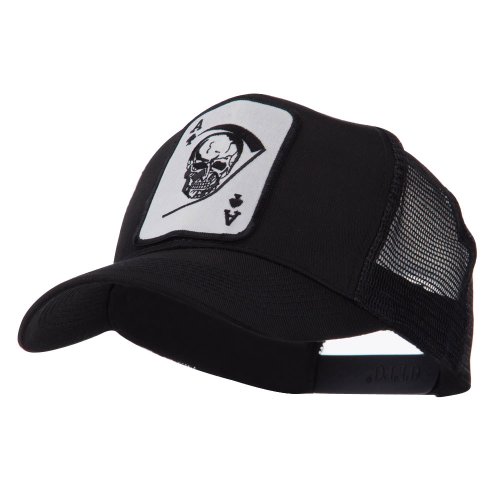 Skull and Choppers Embroidered Military Patched Mesh Cap - Large Skull
