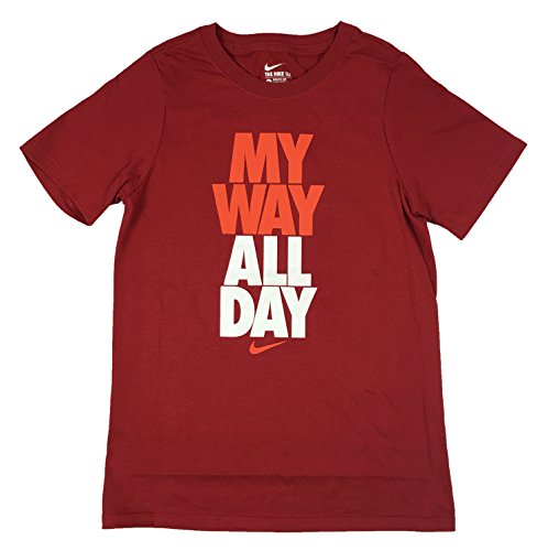 Nike Boys My Way All Day Short Sleeve T-Shirt Red/Orange/White
