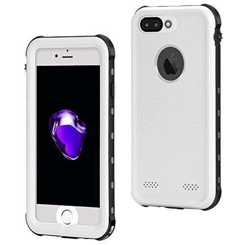 iPhone 7 Plus Waterproof Case, Merit Shield Series Shockproof Dirt-proof Protective cover, Snow-proof Underwater IP68 Waterproof Case for iPhone 7 Plus (White)