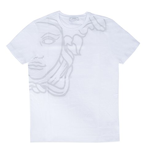 Versace Collection White Half Medussa Crew Neck Logo Short Sleeve T-shirt