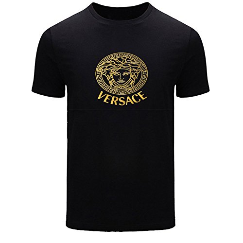Versace Gold Logo For 2016 Men Printed Short Sleeve Tee T-shirt