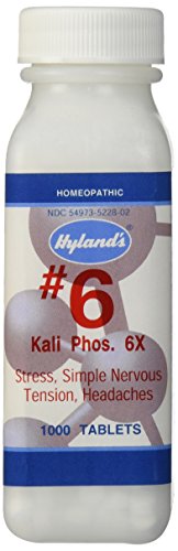 Hyland's Cell Salts #6 Kali Phosphoricum 6X Tablets, Natural Homeopathic Nervous Tension and Headache Relief, 1000 Count