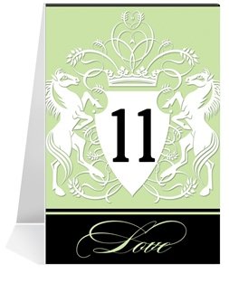 

Wedding Table Number Cards - Shield Horses Mint Chocolate #1 Thru #27
