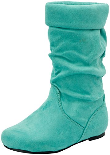 LINK JOLYN-9K Children Girl's Comfort Slouch Cozy Slip On Mid Calf Boots