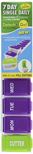 Detach N Go 7 Day Organizer with Pill Cutter 1 Unit
