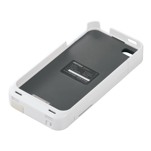 iBUFFALO iPhone 4用 バッテリー内蔵ケース apple認証モデル ホワイト BSIPA11WH