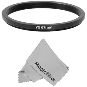 Goja 72-67MM Step-Down Adapter Ring (72MM Lens to 67MM Accessory) + Premium MagicFiber Microfiber Cleaning Cloth