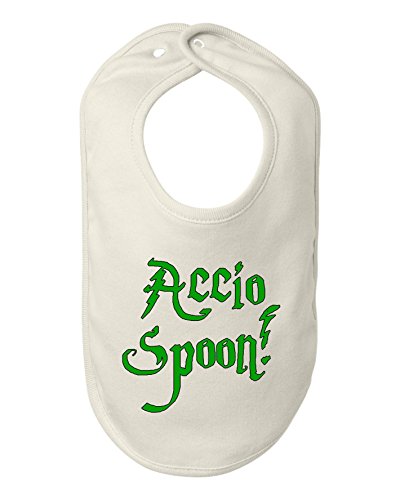 Accio Spoon Bib Funny Baby Shower Gift by BeeGeeTees 02284-BIB