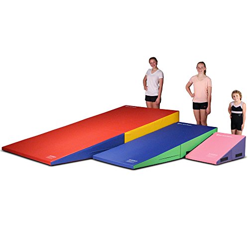 We Sell Mats Gymnastics Folding and Non-Folding Incline Cheese Wedge Skill Shape Tumbling Mat (Purple/Pink, 60