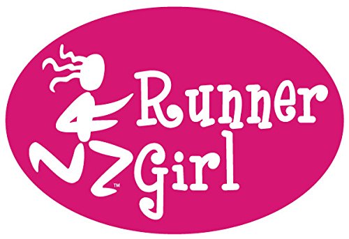 Pink Runner Girl Oval Magnet