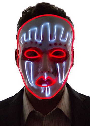 Neon Nightlife Men's Light Up Painted Face Puppet Mask