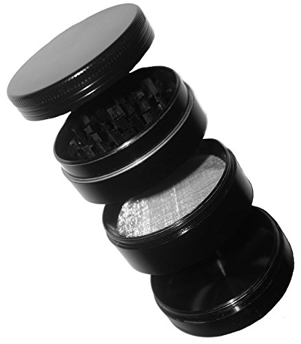 TGproducts 4 Piece Herb 2 Inch Aluminum - Sleek Black