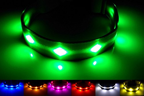 GoDoggie-GLOW - Improved Dog Visibility & Safety - USB Rechargeable LED Dog Safety Collar - 7 Colors & 5 Sizes - Super-Bright LED's Glow & Flash - Connects to Devices to Recharge - Great Fun, Peace of Mind & Safe - Green Extra Large