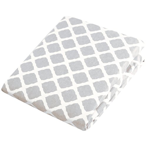 Kushies Baby Fitted Bassinet Sheet, Grey Lattice