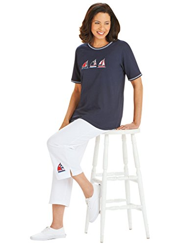 Knit Embroidered Capri Set