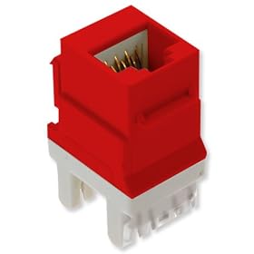 On-Q/Legrand WP3460-RE Cat 6 RJ45 Keystone Connector, Red