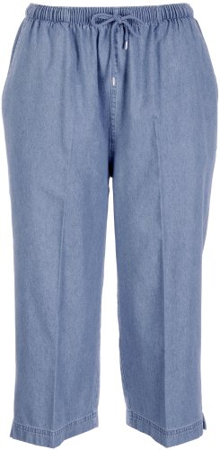Coral Bay Petite Drawstring Denim Capris
