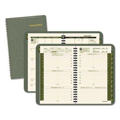 AT-A-GLANCE - Recycled Weekly/Monthly Appointment Book, Green, 4 7/8