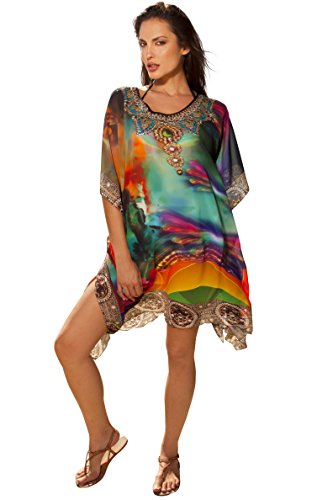 

Kariza Short Beaded Poncho Bathing Suit Cover-up