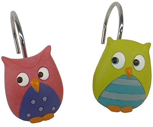 Mainstays Whooty Hoot Decorative Bath Collection 12-piece Shower Hooks