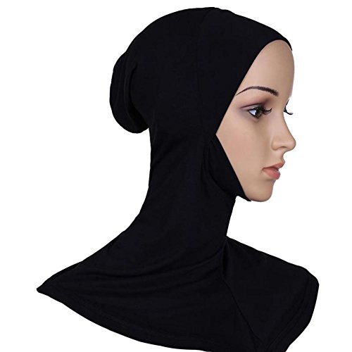 Edal Headwear Full Cover Underscarf Ninja Inner Neck Chest Plain Hat Cap Bonnet Black