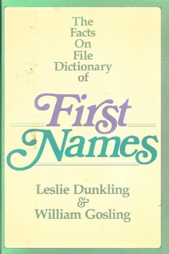 The Facts on File Dictionary of First Names by Leslie Dunkling
