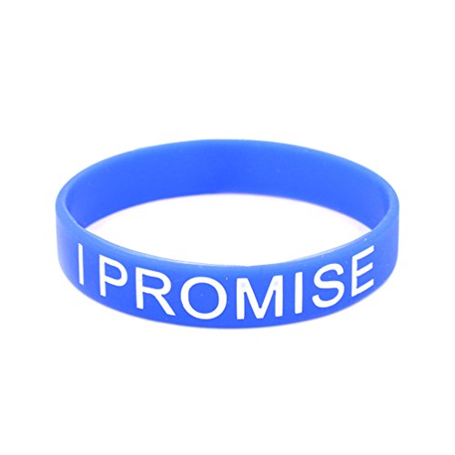 Generic I PROMISE Printed Silicone Wristband Blue Bracelet