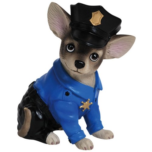 Westland Giftware Aye Chihuahua Figurine, 3.25-Inch High, Police Pup