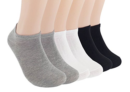 FORMEU Unisex Solid Cotton Everyday Low Cut No Show Ankle Casual Socks 6-Pack