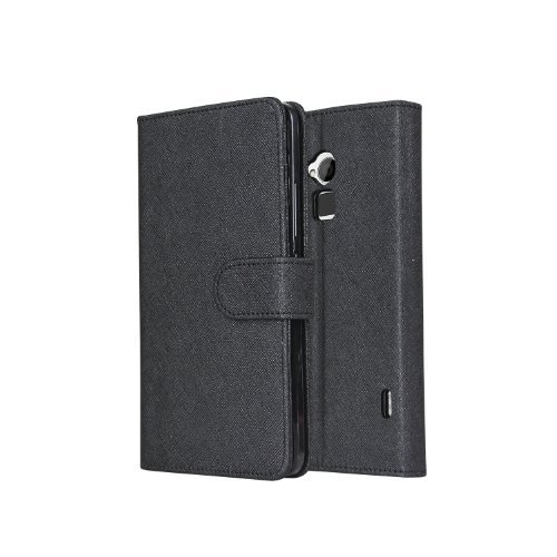 SOJITEK HTC One Max T6 Black Color Leather Wallet Case with Stand / Card & Money Pockets, ID Window Slots Pouches / Magnetic Flap