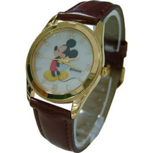

Disney Watch Mickey Mouse "GOLD". Analog Display. Adjustable Band 9"L.