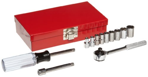 

Martin M12K 1/4" Drive Socket Set, 12 Pieces ranging from 3/16" to 1/2" in Metal Box, 6 Point Standard, Chrome Finish