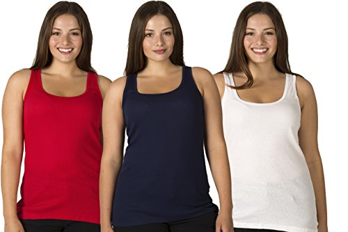 Women's Plus Size Racerback Ribbed Layering Tank Tops