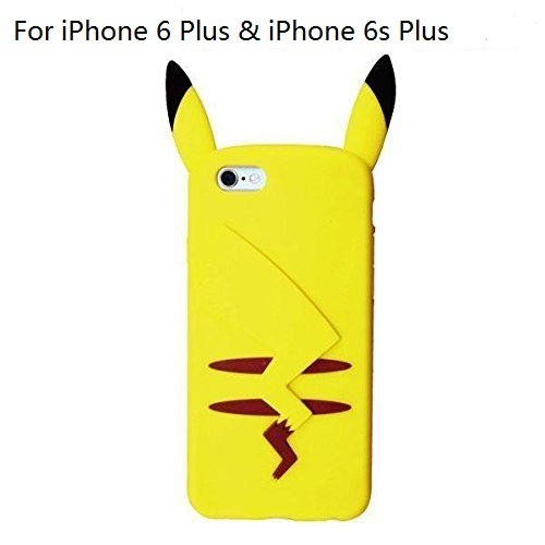 RAYTOP Yellow Soft Silicone Back Case Cover for Apple iPhone 6 Plus 5.5 Inches Protective Skin Jacket Cheap Kids Teen Girls Women Japanese Cartoon Cute Lovely