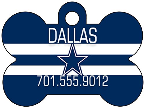 NFL Team Dog Tag Pet Id Tag Personalized w/ Name & Number (Dallas Cowboys)