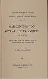 Maimonides "on sexual intercourse." Fi ʻl-jima