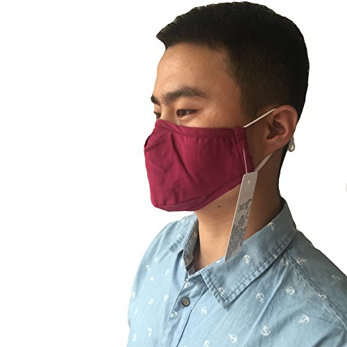 ZWZCYZ 2014 New Unisex Adult PM 2.5 pollen dust mask Washable Activated carbon filter into /Three-dimensional cotton masks (Wine Red)