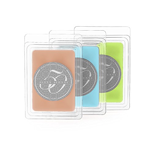 Fifty Scents highly fragranced wax melts - 3-pack Combo Pack Sun & Sandcastles, Crisp Cotton, and Tropical Lime Colada 7.5 OZ