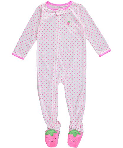 Carter's Baby Girls 1 Piece Jersey Footed Sleeper Pajamas (12-24 Months)(strawberry)