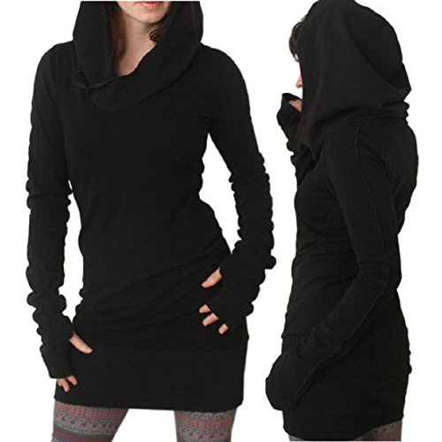 Sunfei ®Women Autumn Long Sleeve Pure Color Hooded Hoodies Slim Fit Coat (XL)