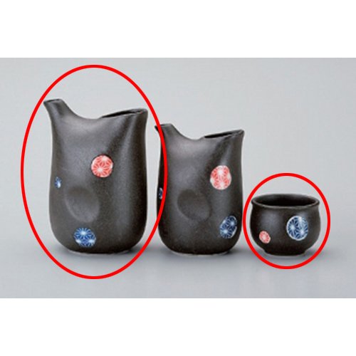 

Sake-related Goods Set utw317-52and54-514 [sake bottle 3.5 x 3.1 x 46.5 inch 11.8floz sake cup 2.2 x 1.7 2.5floz] Japanece ceramic Temari cold sake device (large) + cup set tableware