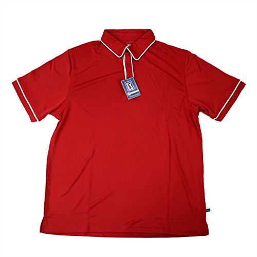 Algopix Similar Product 5 - Hireko PGA Tour Mens Polo Shirt  Red