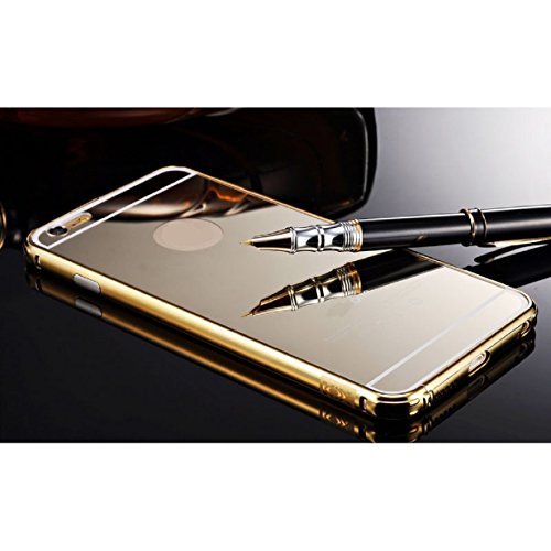 Sankuwen? 2015 Ultra-thin Luxury Aluminum Metal Mirror Case Cover for iPhone 6 Plus (Gold)